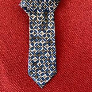 Gelo House Paris, florals geometric blue men tie